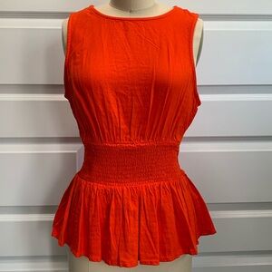 NWT RIVERSISLAND top with smocking at waist and buttons at center back